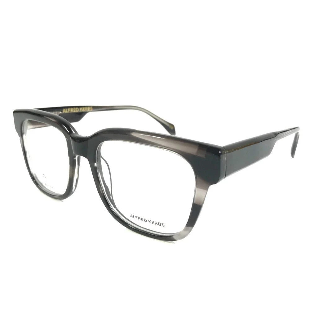 Alfred Kerbs Eyeglasses Frames SANTA SEVERINA BK Black Gray Horn 52-19-140